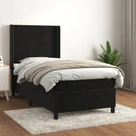 Box spring bed with black velvet mattress 80x200 cm by vidaXL, Beds and slatted bases - Ref: Foro24-3132527, Price: 334,47 €,...