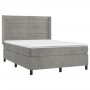 Box spring bed with light gray velvet mattress 140x200 cm by vidaXL, Beds and slatted bases - Ref: Foro24-3132741, Price: 484...
