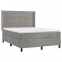 Box spring bed with light gray velvet mattress 140x200 cm by vidaXL, Beds and slatted bases - Ref: Foro24-3132741, Price: 475...