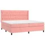 Box spring bed with pink velvet mattress 200x200 cm by vidaXL, Beds and slatted bases - Ref: Foro24-3132884, Price: 719,30 €,...