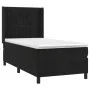 Box spring bed with black synthetic leather mattress 90x190 cm by vidaXL, Beds and slatted bases - Ref: Foro24-3132773, Price...