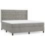 Box spring bed with light gray velvet mattress 180x200 cm by vidaXL, Beds and slatted bases - Ref: Foro24-3132873, Price: 626...