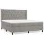 Box spring bed with light gray velvet mattress 180x200 cm by vidaXL, Beds and slatted bases - Ref: Foro24-3132873, Price: 607...
