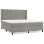 Box spring bed with light gray velvet mattress 180x200 cm by vidaXL, Beds and slatted bases - Ref: Foro24-3132933, Price: 582...
