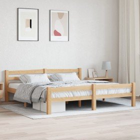 Estructura de cama sin colchón madera maciza de pino 180x200 cm Estructura de cama sin colchón madera maciza de pino 180x200 cm