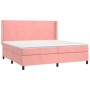 Box spring bed with pink velvet mattress 200x200 cm by vidaXL, Beds and slatted bases - Ref: Foro24-3132584, Price: 603,92 €,...