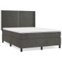Box spring bed with dark gray velvet mattress 140x200 cm by vidaXL, Beds and slatted bases - Ref: Foro24-3132622, Price: 470,...