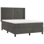 Box spring bed with dark gray velvet mattress 140x200 cm by vidaXL, Beds and slatted bases - Ref: Foro24-3132622, Price: 470,...