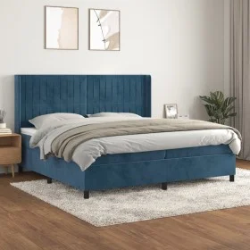 Boxspringbett mit dunkelblauer Samtmatratze 200x200 cm von vidaXL, Betten und Lattenroste - Ref: Foro24-3132823, Preis: 656,8...