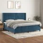 Box spring bed with dark blue velvet mattress 200x200 cm by vidaXL, Beds and slatted bases - Ref: Foro24-3132823, Price: 656,...