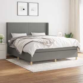 Boxspringbett mit dunkelgrauer Stoffmatratze 160x200 cm von vidaXL, Betten und Lattenroste - Ref: Foro24-3131842, Preis: 572,...