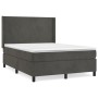 Box spring bed with dark gray velvet mattress 140x200 cm by vidaXL, Beds and slatted bases - Ref: Foro24-3132562, Price: 493,...