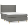 Cama box spring con colchón tela gris oscuro 140x200 cm de vidaXL, Camas y somieres - Ref: Foro24-3131834, Precio: 509,70 €, ...