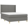 Cama box spring con colchón tela gris oscuro 140x200 cm de vidaXL, Camas y somieres - Ref: Foro24-3131834, Precio: 509,70 €, ...