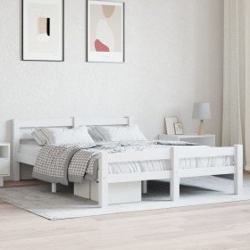 Estructura de cama sin colchón madera de pino blanco 140x200 cm