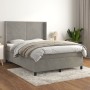 Box spring bed with light gray velvet mattress 140x190 cm by vidaXL, Beds and slatted bases - Ref: Foro24-3132555, Price: 549...