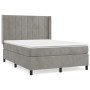 Box spring bed with light gray velvet mattress 140x190 cm by vidaXL, Beds and slatted bases - Ref: Foro24-3132675, Price: 540...