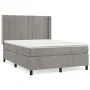 Box spring bed with light gray velvet mattress 140x190 cm by vidaXL, Beds and slatted bases - Ref: Foro24-3132675, Price: 571...