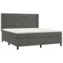 Box spring bed with dark gray velvet mattress 160x200 cm by vidaXL, Beds and slatted bases - Ref: Foro24-3132868, Price: 559,...