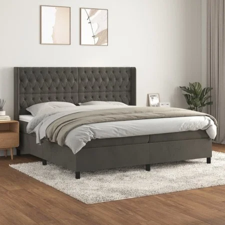Boxspringbett mit dunkelgrauer Samtmatratze 200x200 cm von vidaXL, Betten und Lattenroste - Ref: Foro24-3132880, Preis: 632,6...