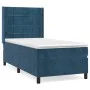 Box spring bed with dark blue velvet mattress 90x200 cm by vidaXL, Beds and slatted bases - Ref: Foro24-3132661, Price: 368,3...