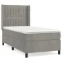 Box spring bed with light gray velvet mattress 100x200 cm by vidaXL, Beds and slatted bases - Ref: Foro24-3132783, Price: 331...