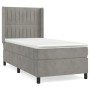 Cama box spring con colchón terciopelo gris claro 100x200 cm de vidaXL, Camas y somieres - Ref: Foro24-3132783, Precio: 335,8...