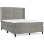 Boxspringbett mit hellgrauer Samtmatratze 140x190 cm von vidaXL, Betten und Lattenroste - Ref: Foro24-3132735, Preis: 519,19 ...