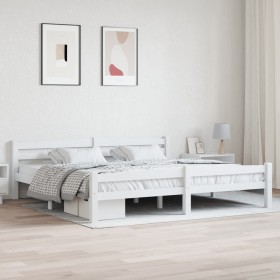 Estructura de cama sin colchón madera maciza de pino 200x200 cm