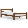 Estructura cama sin colchón madera pino marrón miel 100x200 cm