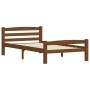 Estructura cama sin colchón madera pino marrón miel 100x200 cm