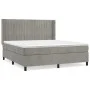 Box spring bed with light gray velvet mattress 160x200 cm by vidaXL, Beds and slatted bases - Ref: Foro24-3132807, Price: 526...