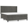 Box spring bed with dark gray velvet mattress 160x200 cm by vidaXL, Beds and slatted bases - Ref: Foro24-3132928, Price: 551,...