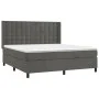 Box spring bed with dark gray velvet mattress 160x200 cm by vidaXL, Beds and slatted bases - Ref: Foro24-3132928, Price: 532,...