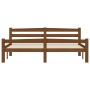 Estructura cama sin colchón madera pino marrón miel 160x200 cm