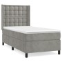 Box spring bed with light gray velvet mattress 90x190 cm by vidaXL, Beds and slatted bases - Ref: Foro24-3132891, Price: 316,...