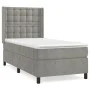 Box spring bed with light gray velvet mattress 90x190 cm by vidaXL, Beds and slatted bases - Ref: Foro24-3132891, Price: 330,...