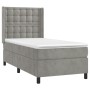 Box spring bed with light gray velvet mattress 90x190 cm by vidaXL, Beds and slatted bases - Ref: Foro24-3132891, Price: 316,...