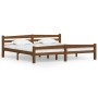 Estructura cama sin colchón madera pino marrón miel 200x200 cm