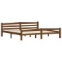 Estructura cama sin colchón madera pino marrón miel 200x200 cm