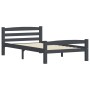 Estructura cama sin colchón madera pino gris oscuro 100x200 cm