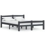 Estructura cama sin colchón madera pino gris oscuro 120x200 cm