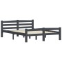 Estructura cama sin colchón madera pino gris oscuro 120x200 cm