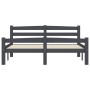 Estructura cama sin colchón madera pino gris oscuro 120x200 cm