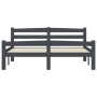 Estructura cama sin colchón madera pino gris oscuro 140x200 cm