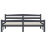 Estructura cama sin colchón madera pino gris oscuro 160x200 cm