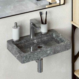 Lavabo de pared mármol gris 38x24x6,5 cm