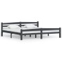 Estructura cama sin colchón madera pino gris oscuro 200x200 cm