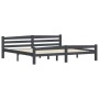 Estructura cama sin colchón madera pino gris oscuro 200x200 cm