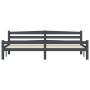Estructura cama sin colchón madera pino gris oscuro 200x200 cm